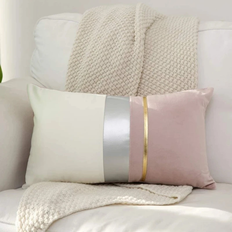 Luxury Velvet Cushion Cover, Patchwork Design Pillow Case, Home Decor, Sofa Pillow 2