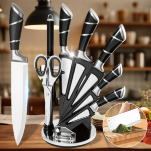 ZENG Stainless Steel Kitchen Knife Set Sharp Non-Stick Coated Chef Knives 1
