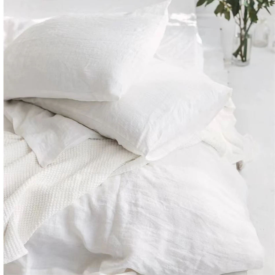 100% Linen Bed Duvet Cover Stone Washed France Linen 10