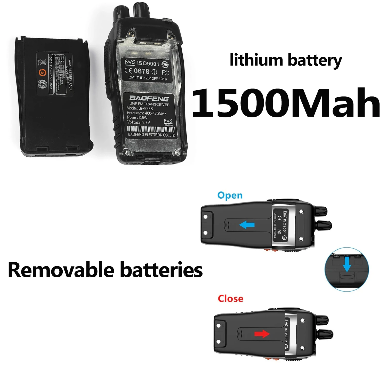 2pcs 4pcs 6pcs Baofeng BF-888S With Headphones 5km Long Range Walkie Talkiee 4
