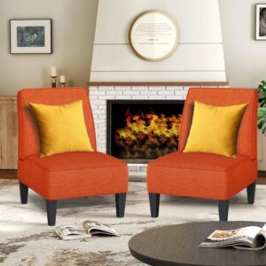 Accent Chaires Set of 2 Upholstered 1
