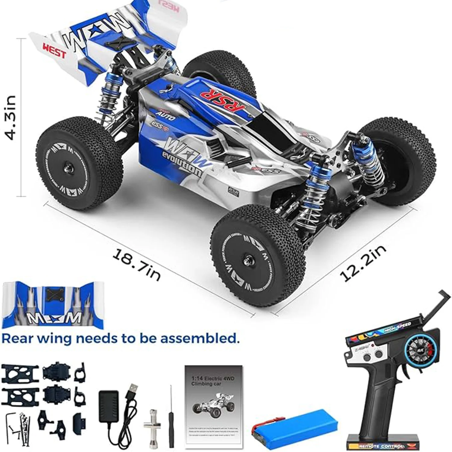 WLtoys144011 1/14 4WD RC Cars for Adults , Max 43 Mph Off-road 3