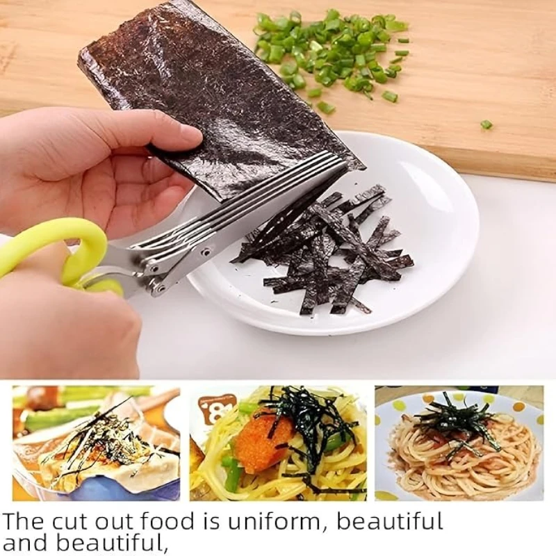 3/5 Layers Kitchen Scissors Stainless Steel Vegetable Cutter Scallion Herb 3