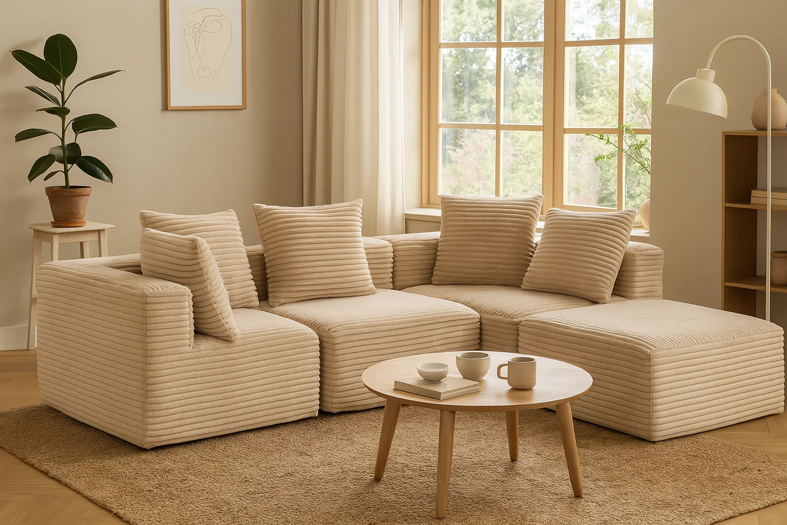 Sectional boneless Couch with L-Shape 11