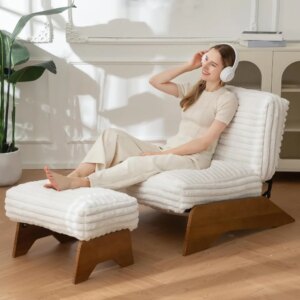 Modern Adjustable Accent Chair with Ottoman, 1