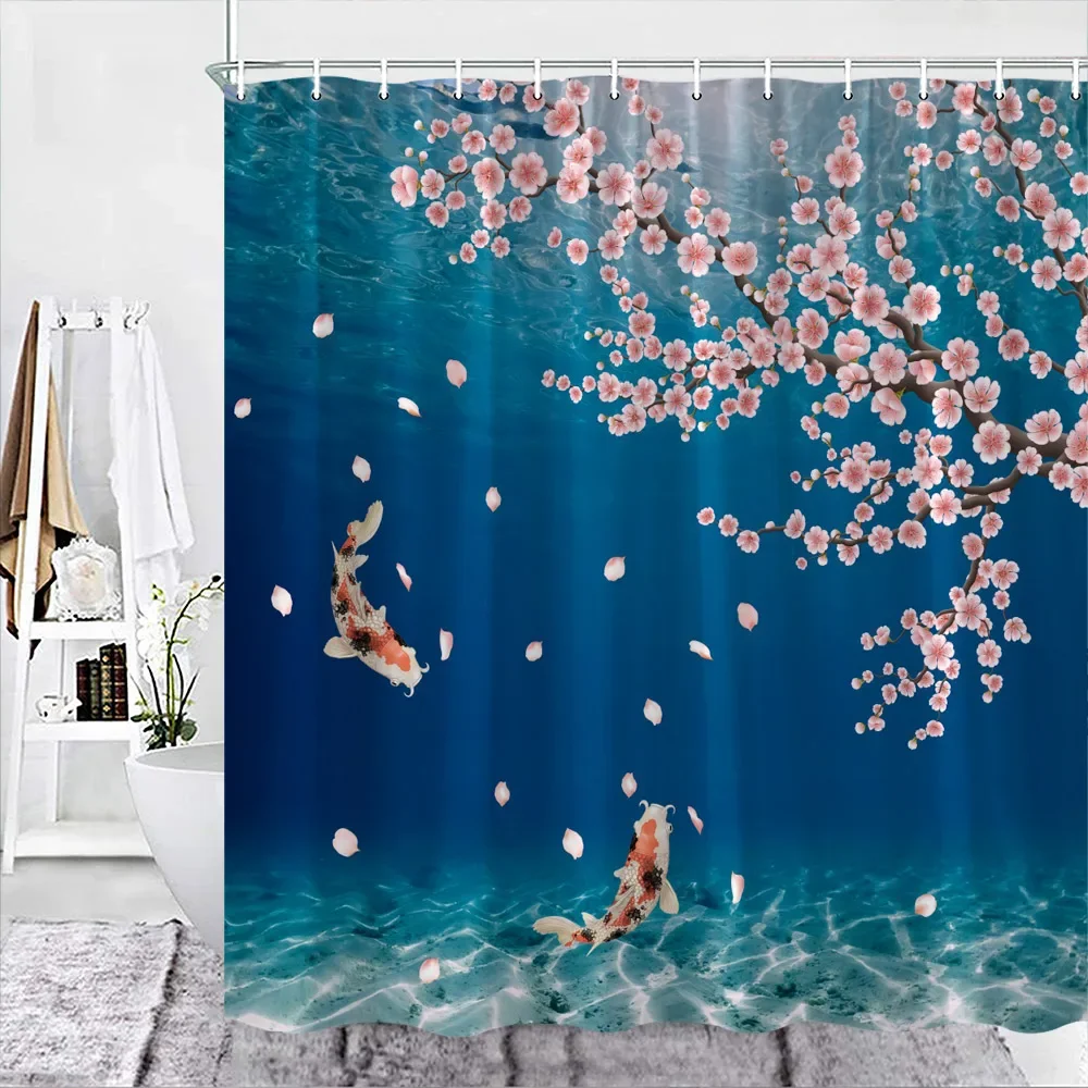 Pink Sakura Flowers Shower Curtains Japanese 26