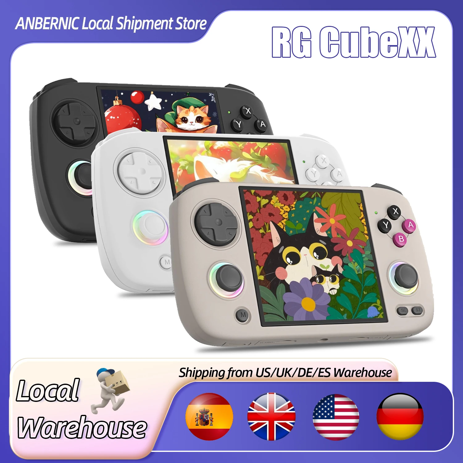 ANBERNIC RG CubeXX Handheld Game Console 3.95” 720*720V HD 1