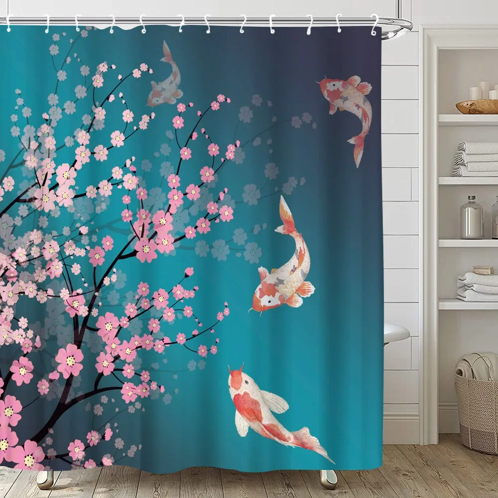 Pink Sakura Flowers Shower Curtains Japanese 22