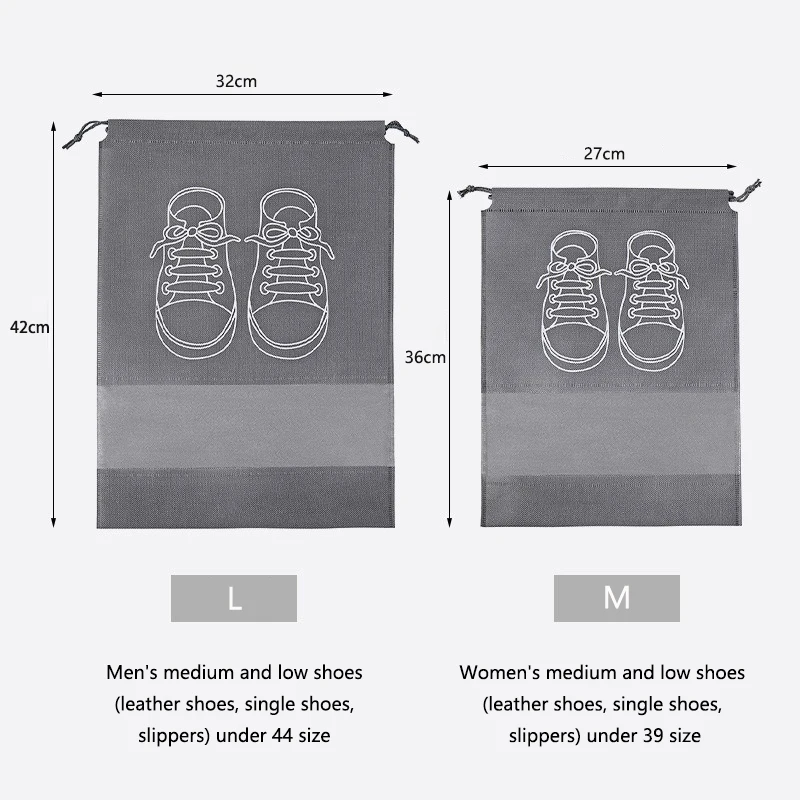 10/5pcs Shoes Storage Bags Closet Organizer Non-woven Travel Portable Bag 5