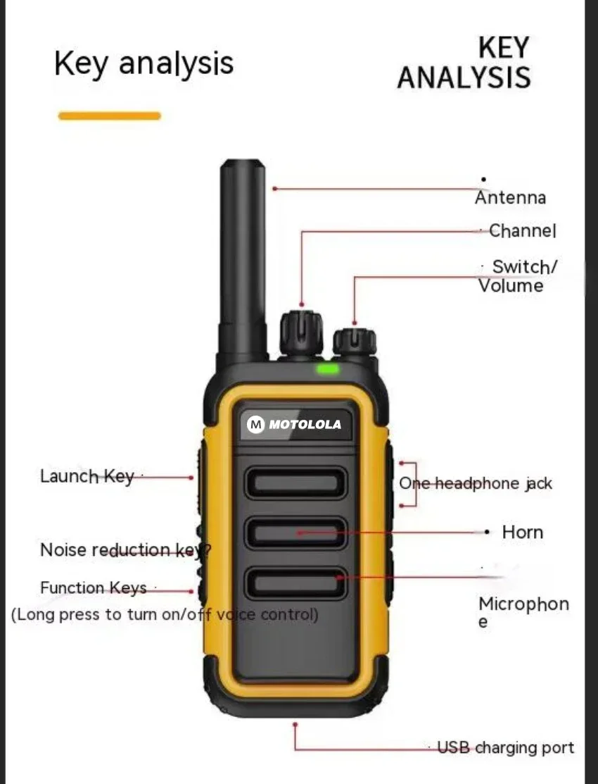 Motolola 2Pcs Mini Walkie Talkie Portable Two-Way Radio UHF Transceiver Set 5