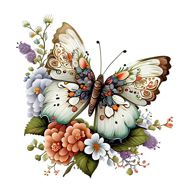 M733 Butterflies Plants Flowers Wall Sticker 9