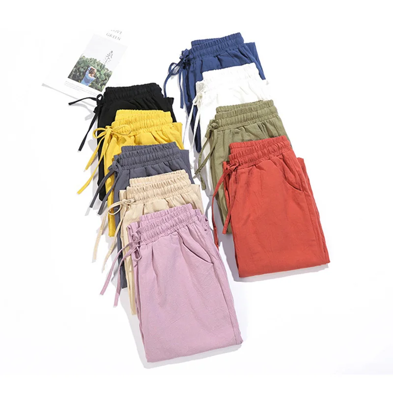 Womens Spring Summer Pants Cotton Linen 2