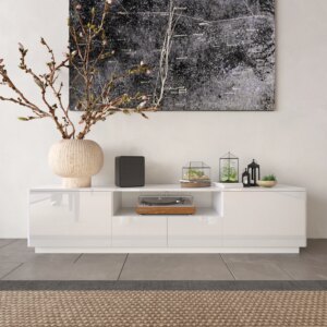 FUFU&GAGA Modern TV Stand with LED Light 1