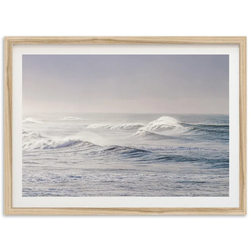 Modern Blue Ocean Waves Surf Poster Summer Seascape Coastal Beach 21