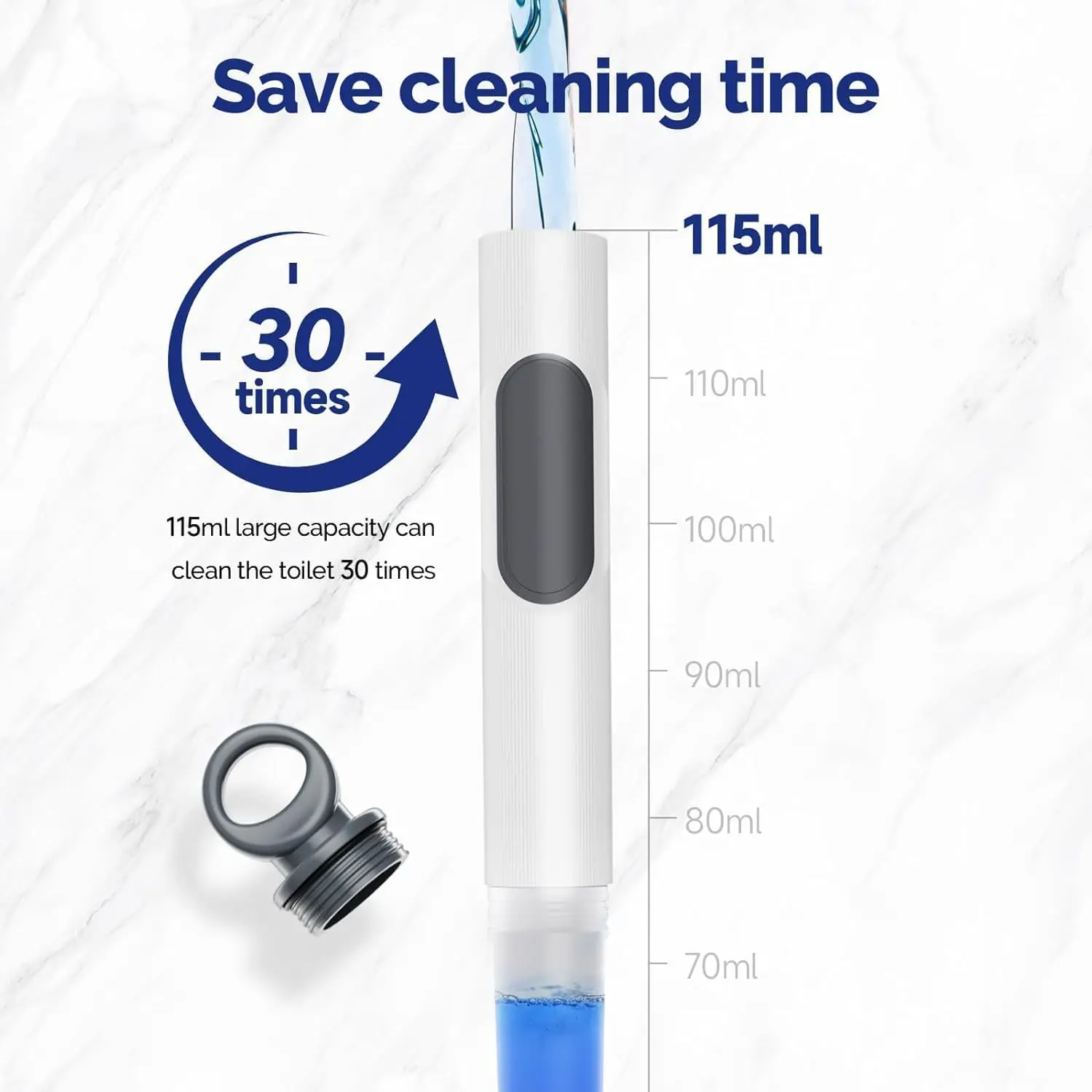 Water Spray Silicone Toilet Brush 40cm 5