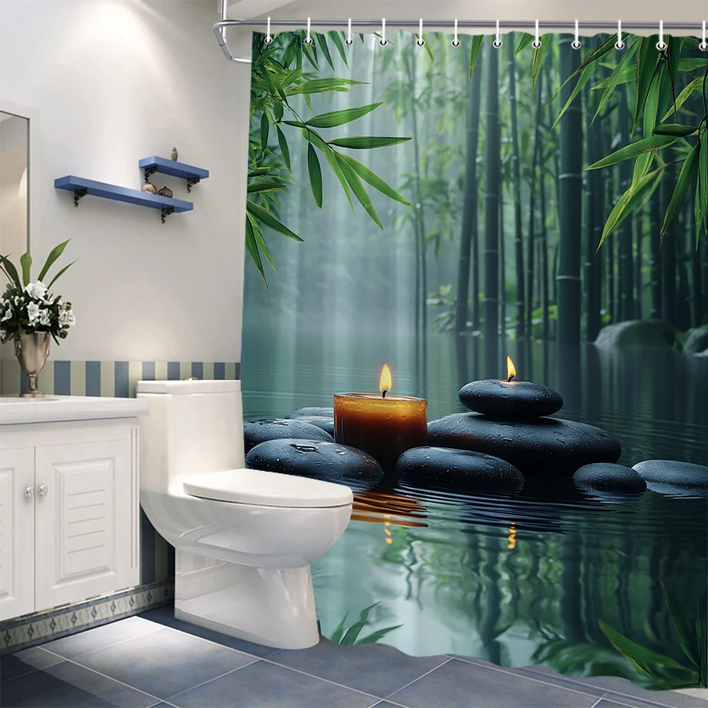 Soothing Bamboo Forest Shower Curtain for a Zen Bathroom, 2