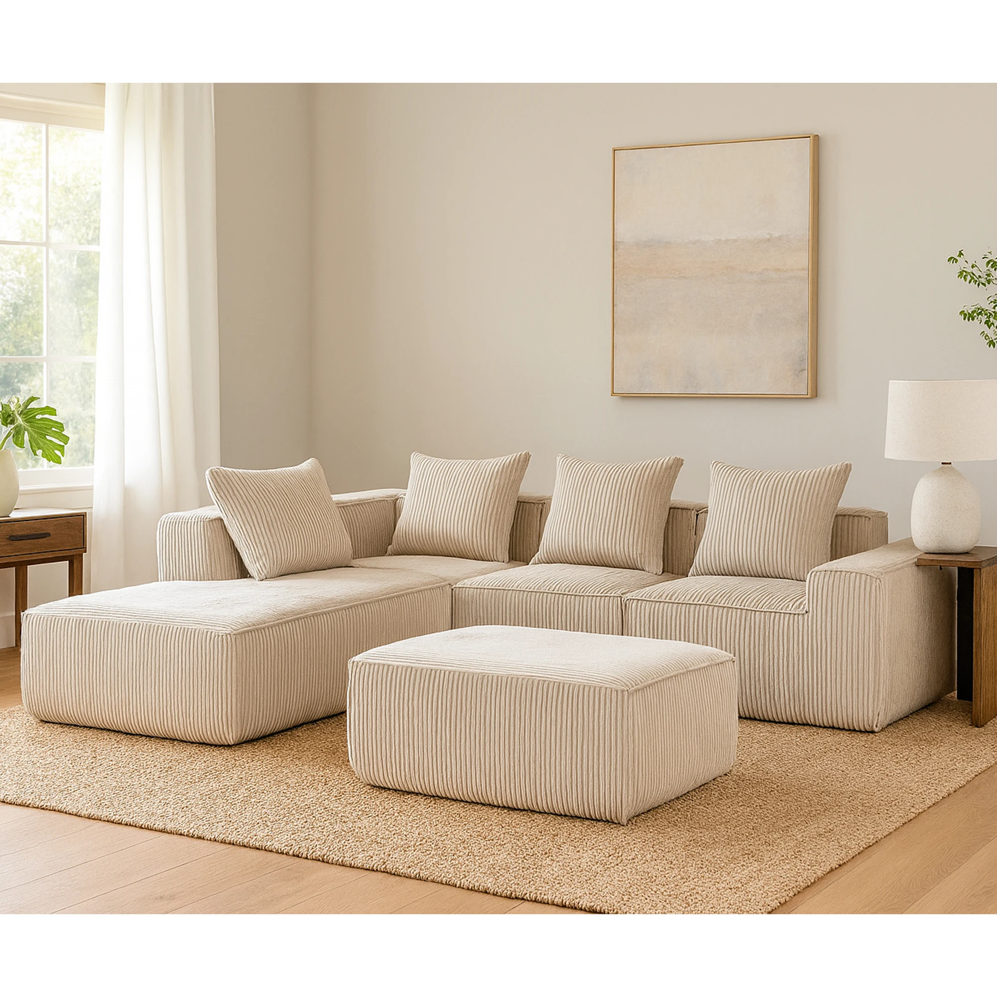 Sectional boneless Couch with L-Shape 7