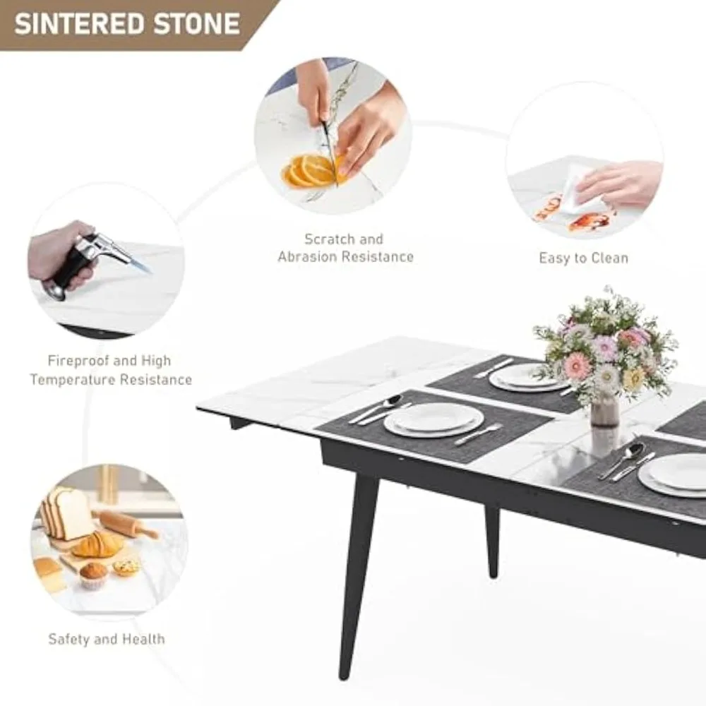 Extendable Dining Table for 4-8, 55 3