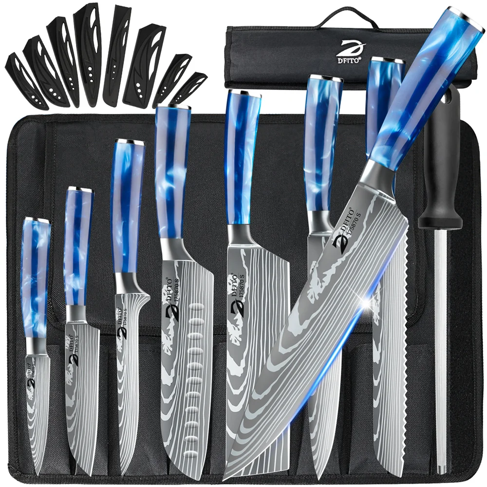 8pcs Kitchen Knife Damascus Stainless Steel Chef Knife Utility Paring 2