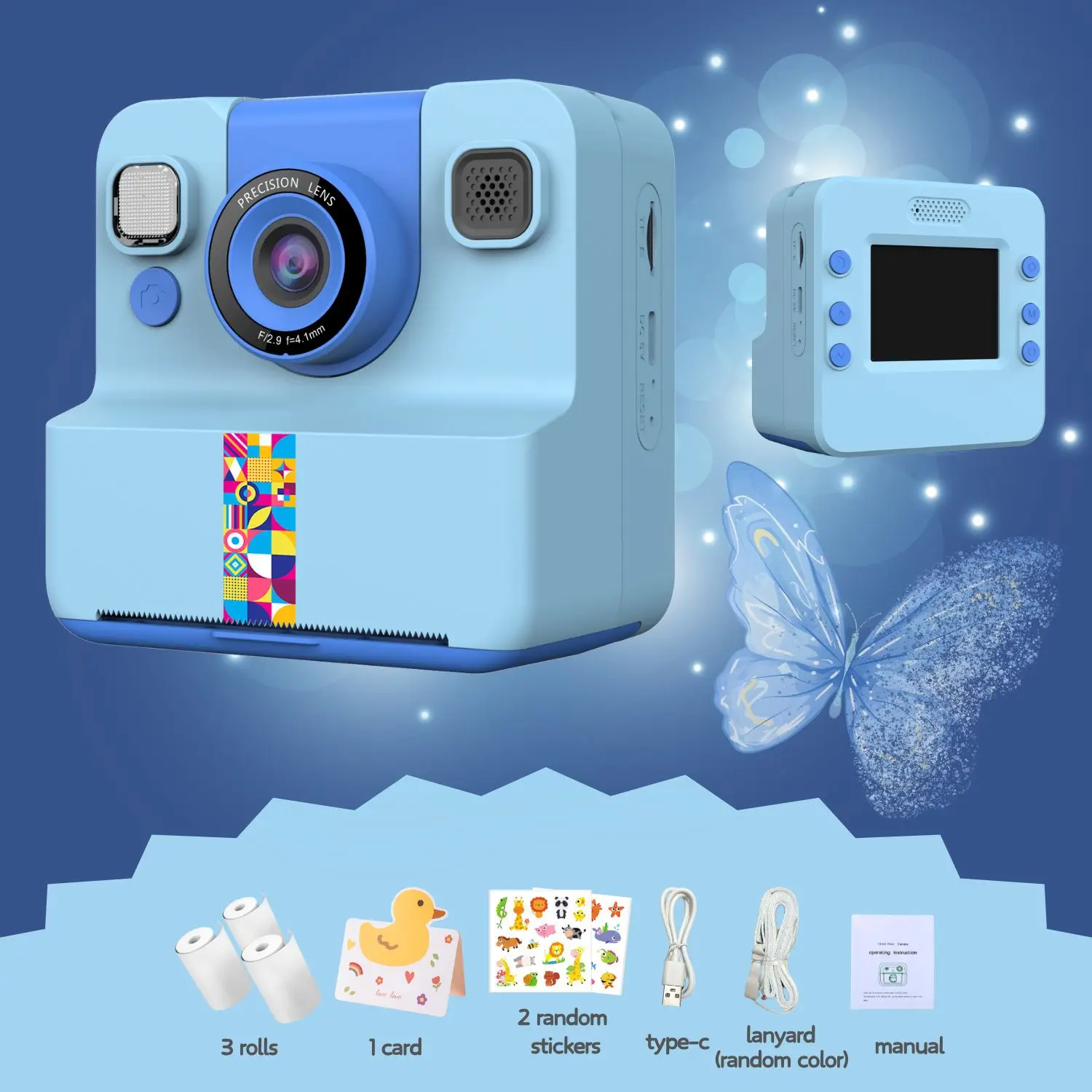 Classic Cute Little Kids Instant Print Camera Painting Photo 8