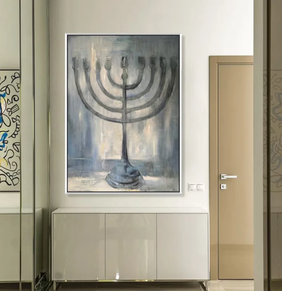 Abstract Jewish Wall Painting Art, Hotel Decor Luxury Jew Murals Art, 13