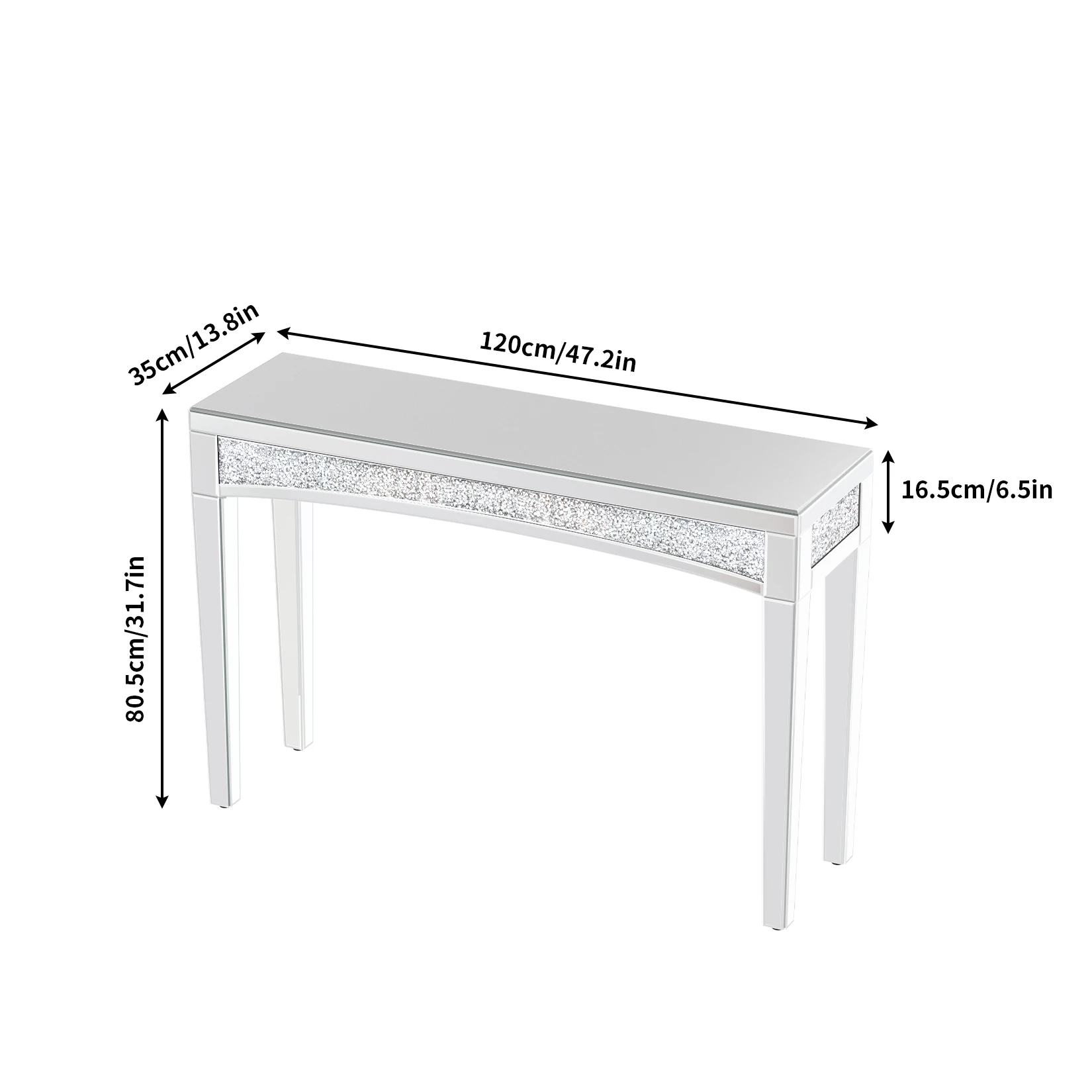 47.2 Mirrored desk silver Console 6