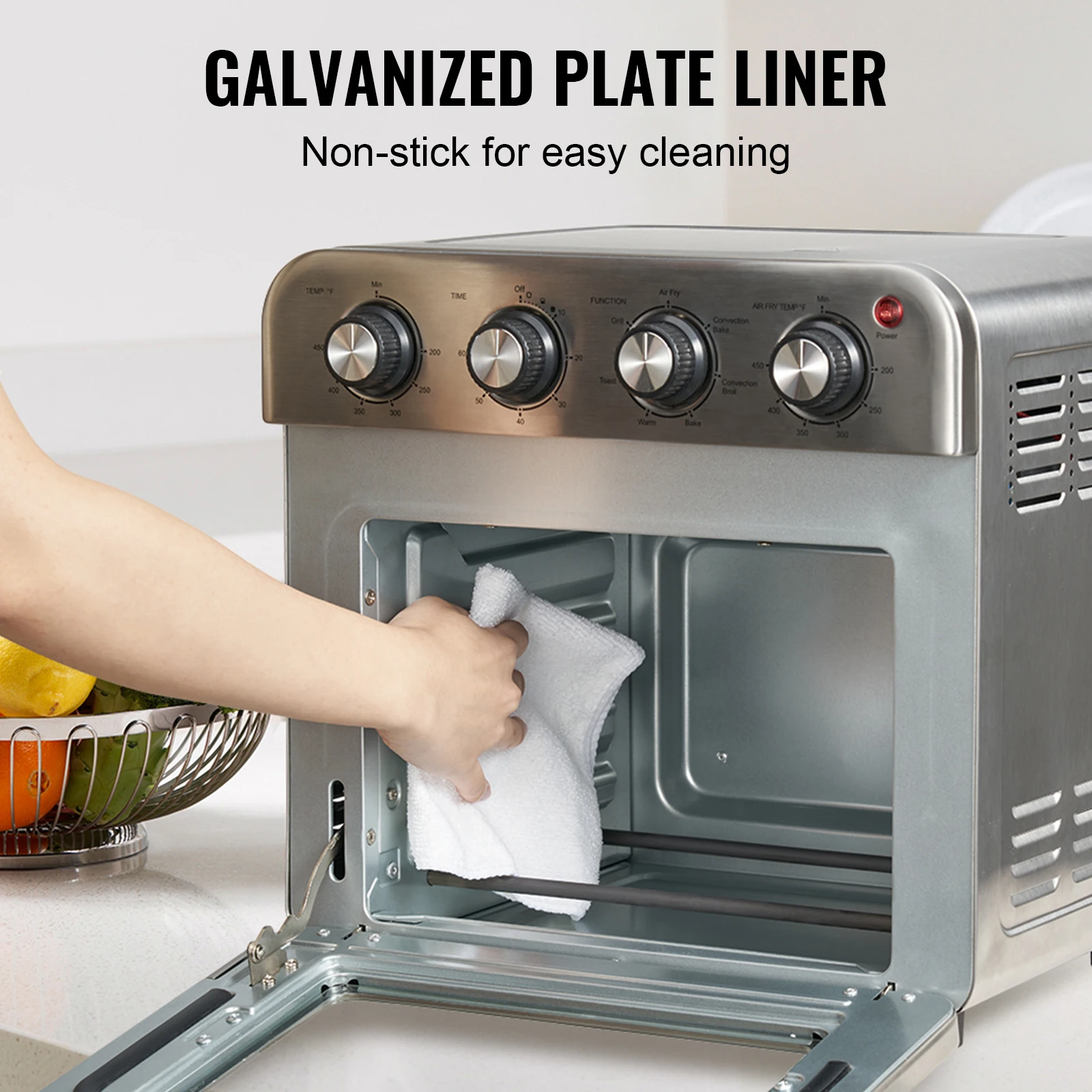 SucceBuy 18L 1700W Air Fryer Toaster Oven Stainless 6