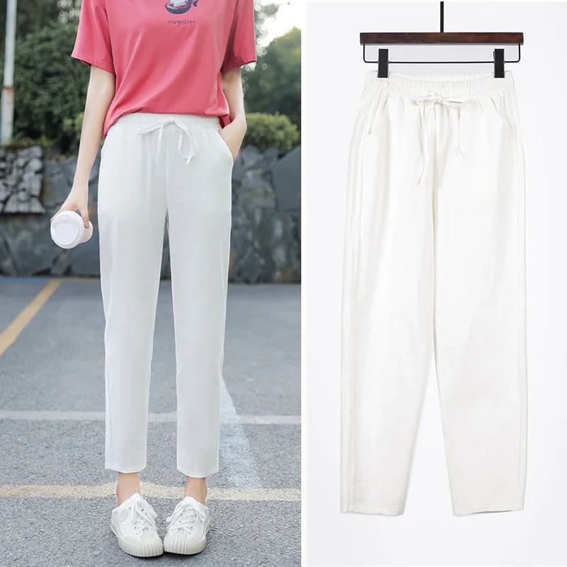 Womens Spring Summer Pants Cotton Linen 14