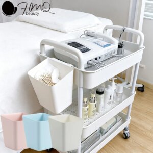 3Tier Plastic Rolling Utility Cart with Storage Bucket for Cleaning 1