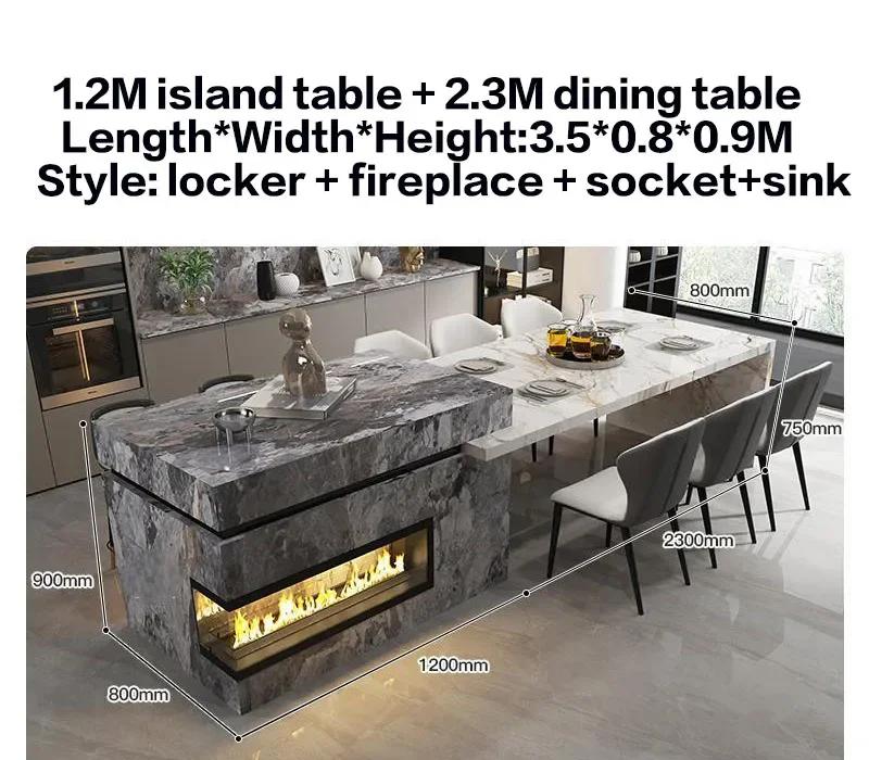 Custom Marble Kitchen Island 13