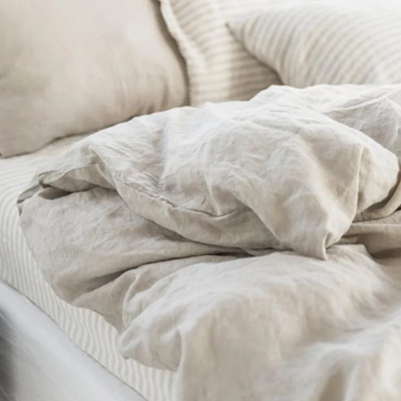 100% Linen Bed Duvet Cover Stone Washed linen duvet cover, stone-washed linen, 100% linen, bed cover, breathable bedding, soft linen, luxury duvet, durable linen, bedroom décor, natural bedding, 4