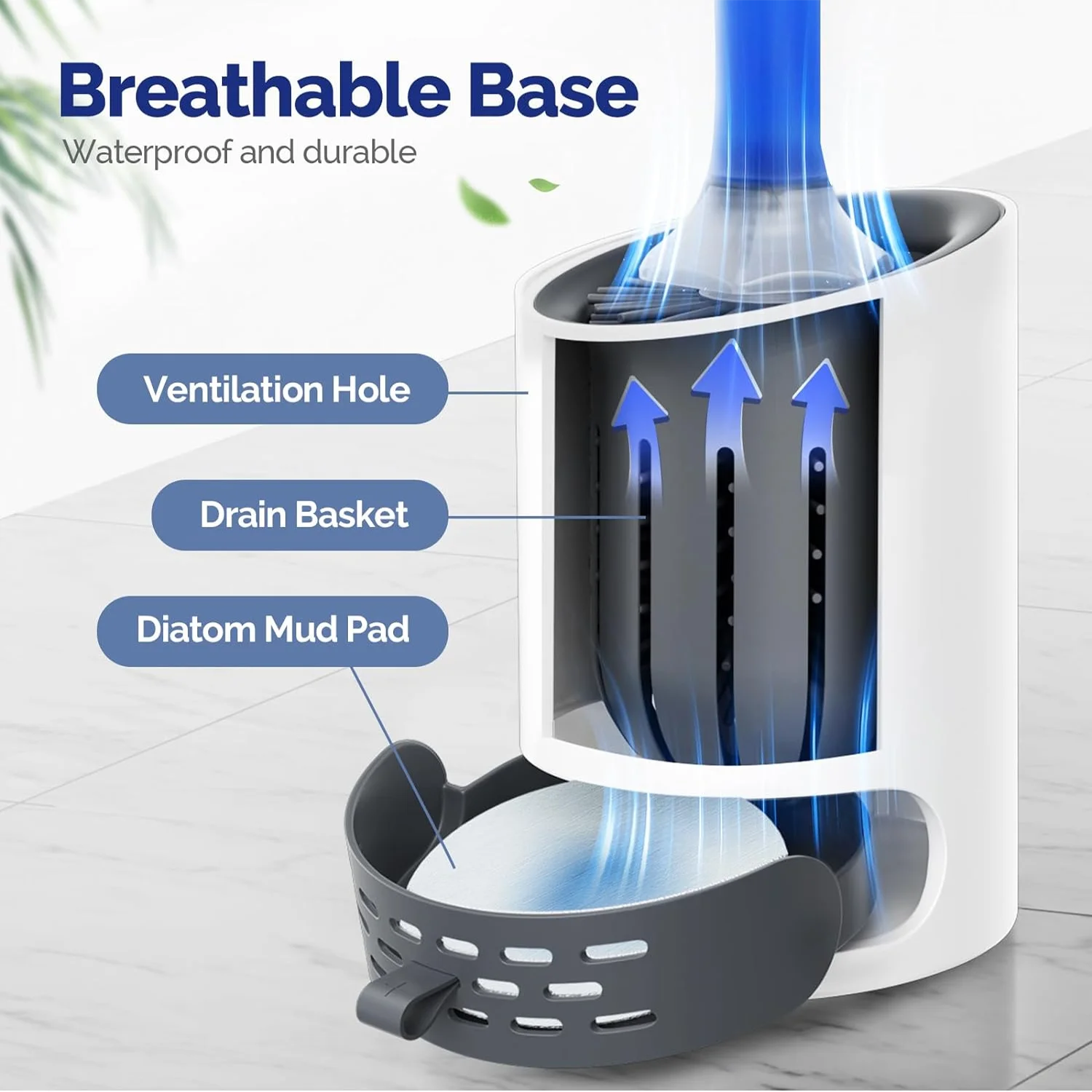 Water Spray Silicone Toilet Brush 40cm 3