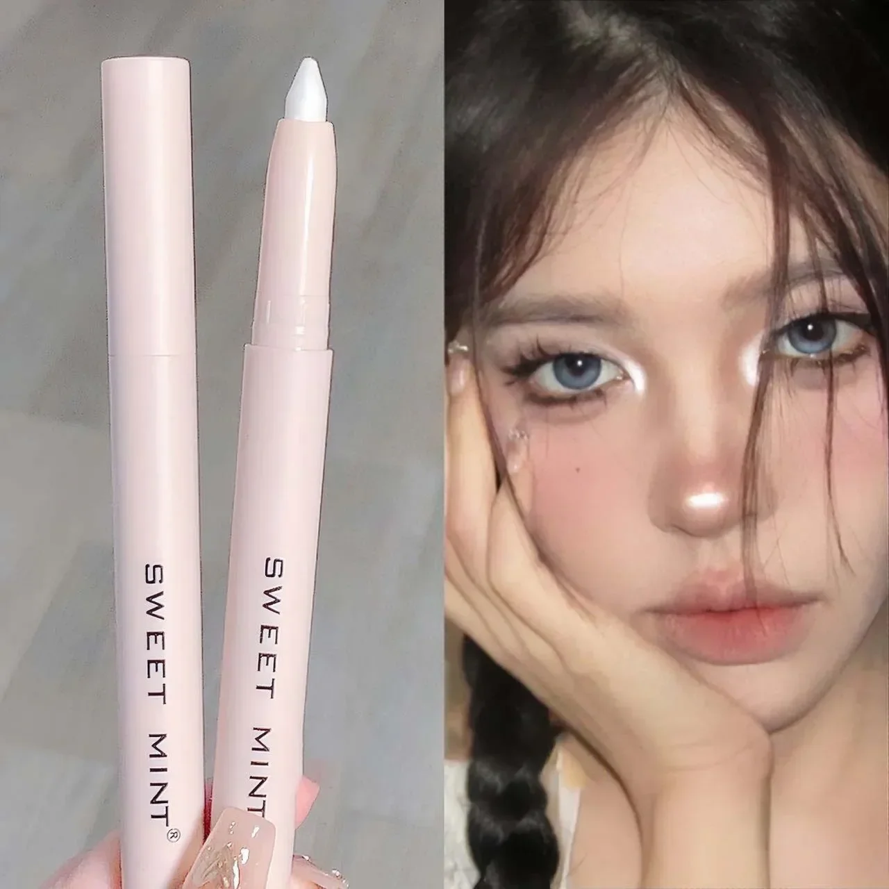 White Eyeliner Shiny Glitter Eyeshadow Stick Eye Liner Pen Matte Brown Pink 1