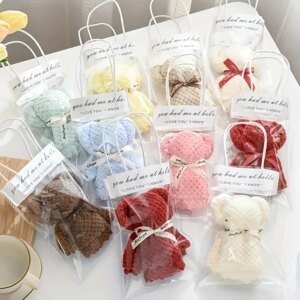 10 piece Teddy Bear Towel Gift Set, Comes with Transparent Bag 1