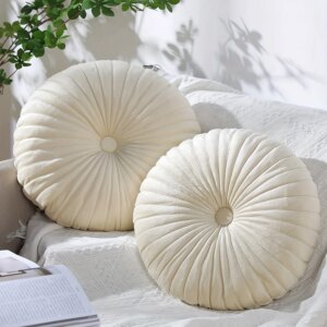 1 Nordic Modern Round Pillow - Mustard Yellow - Suitable for use on sofas 1