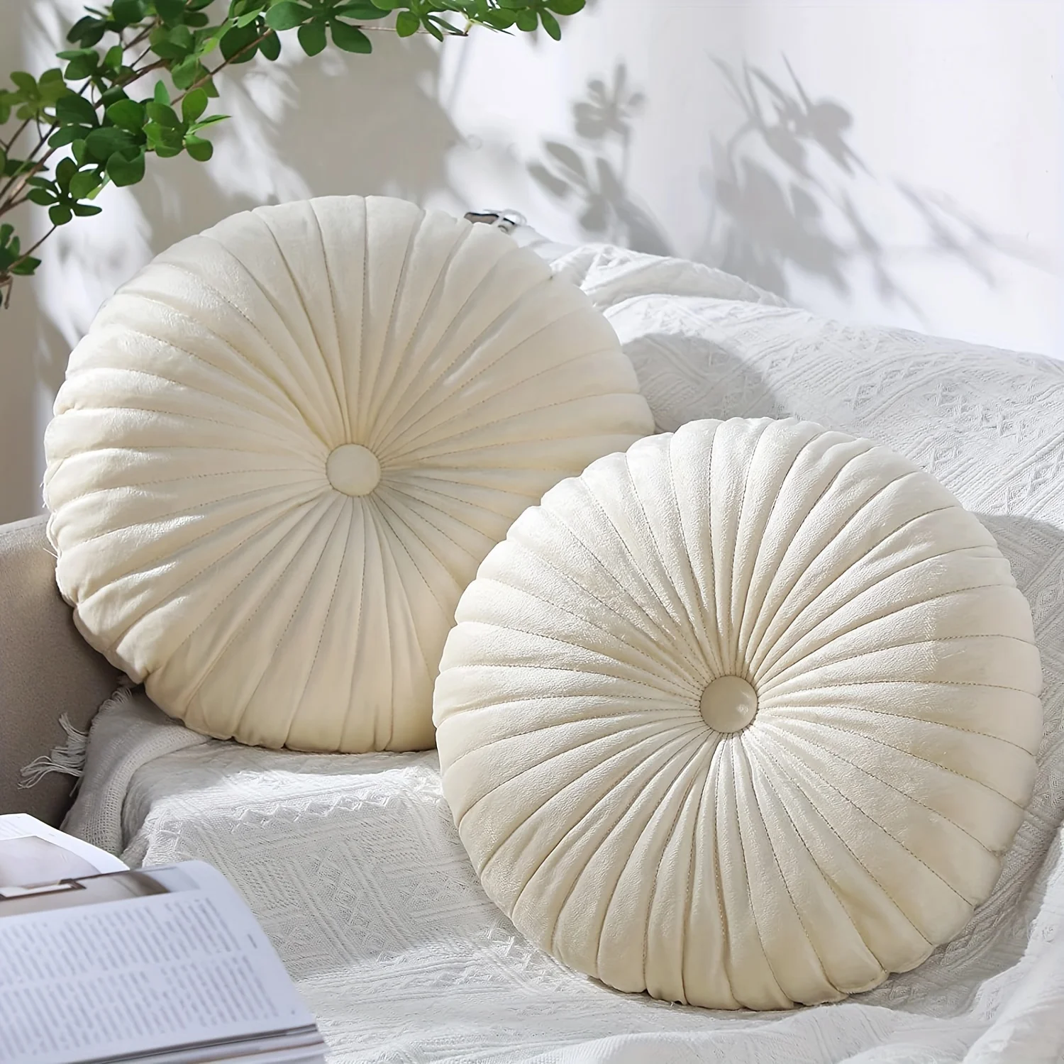 1 Nordic Modern Round Pillow - Mustard Yellow - Suitable for use on sofas 1