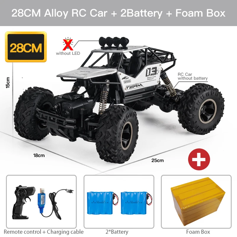 ZWN 1:12 / 1:16 4WD RC Car With Led Lights 2.4G Radio Remote Control 15