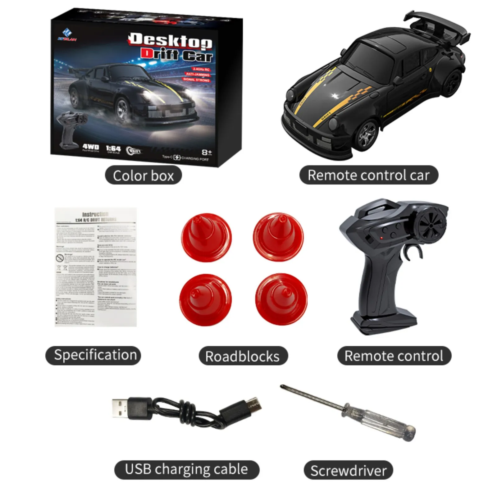 Kf20 1:64 Drift Rc Car Four-wheel remote-controlled racing car 7