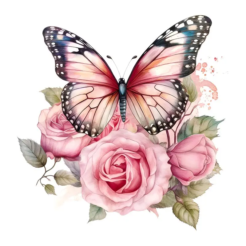 M733 Butterflies Plants Flowers Wall Sticker 4