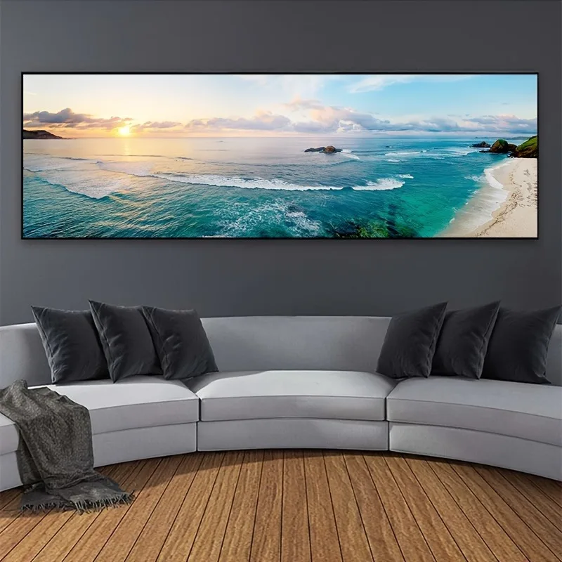 Classic Vintage Moonlight Sea View Canvas Poster 10