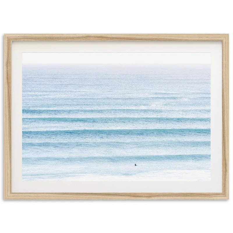 Modern Blue Ocean Waves Surf Poster Summer Seascape Coastal Beach 18