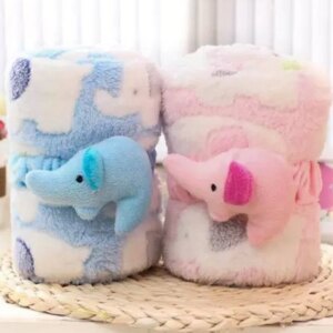 Baby Blanket & Swaddling Newborn Thermal Soft Fleece Blanket Winter Solid Bedding Set 1