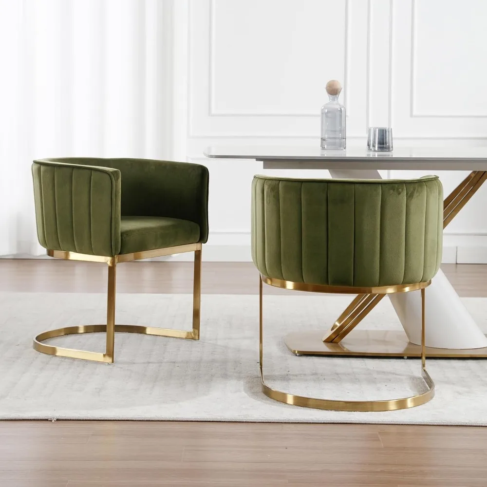 Pair of Modern Velvet Dining Chairs 3