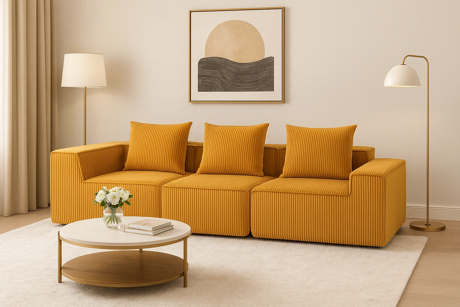 Sectional boneless Couch with L-Shape 20