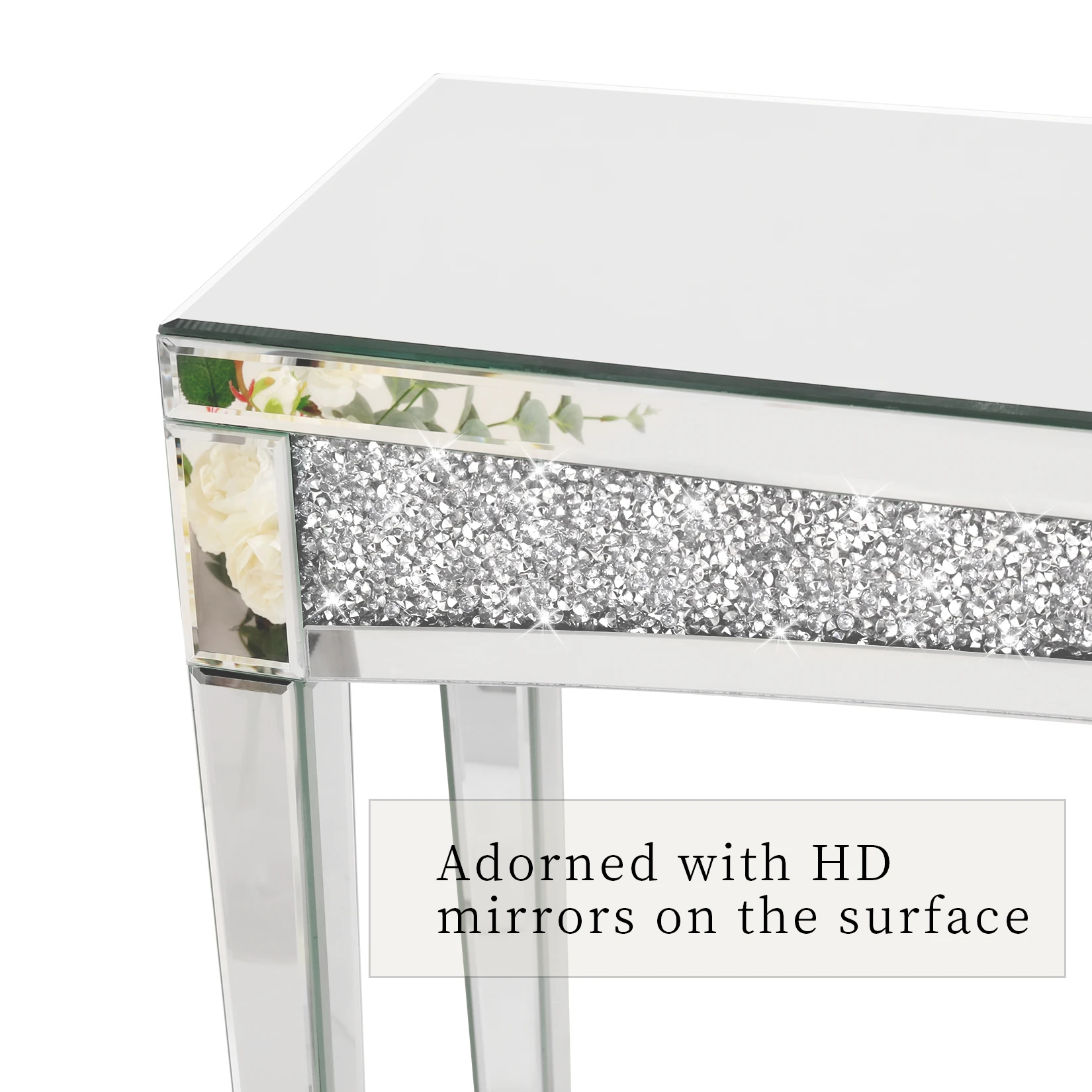 47.2 Mirrored desk silver Console 5