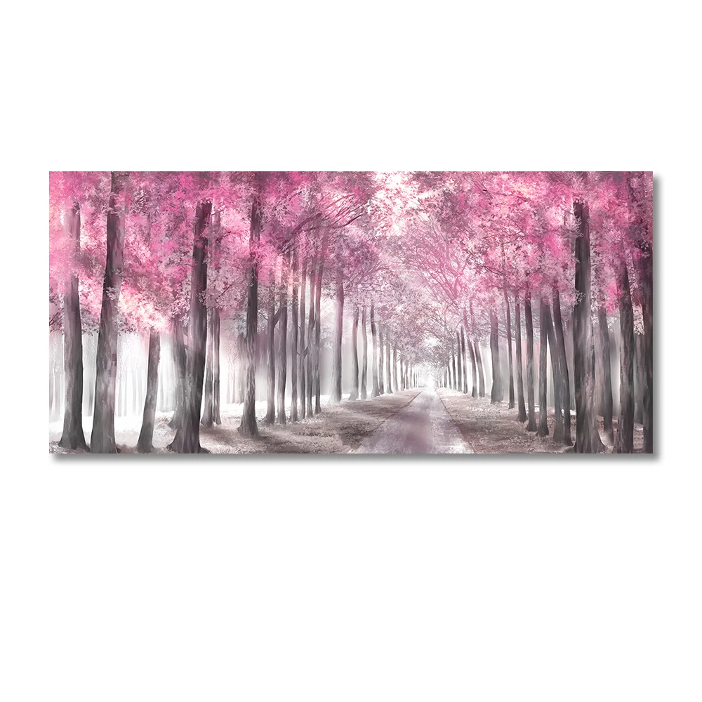 Autumn Nature Forest Foggy Landscape Wall Art Canvas Painting Tree 9