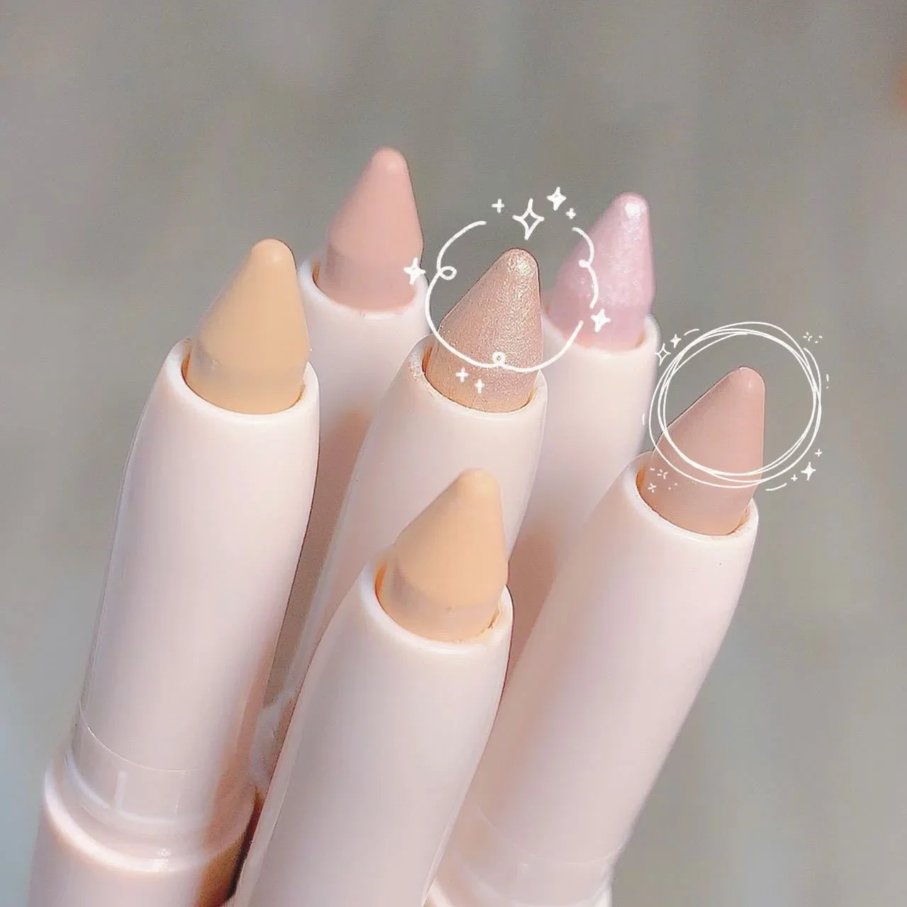 White Eyeliner Shiny Glitter Eyeshadow Stick Eye Liner Pen Matte Brown Pink 4