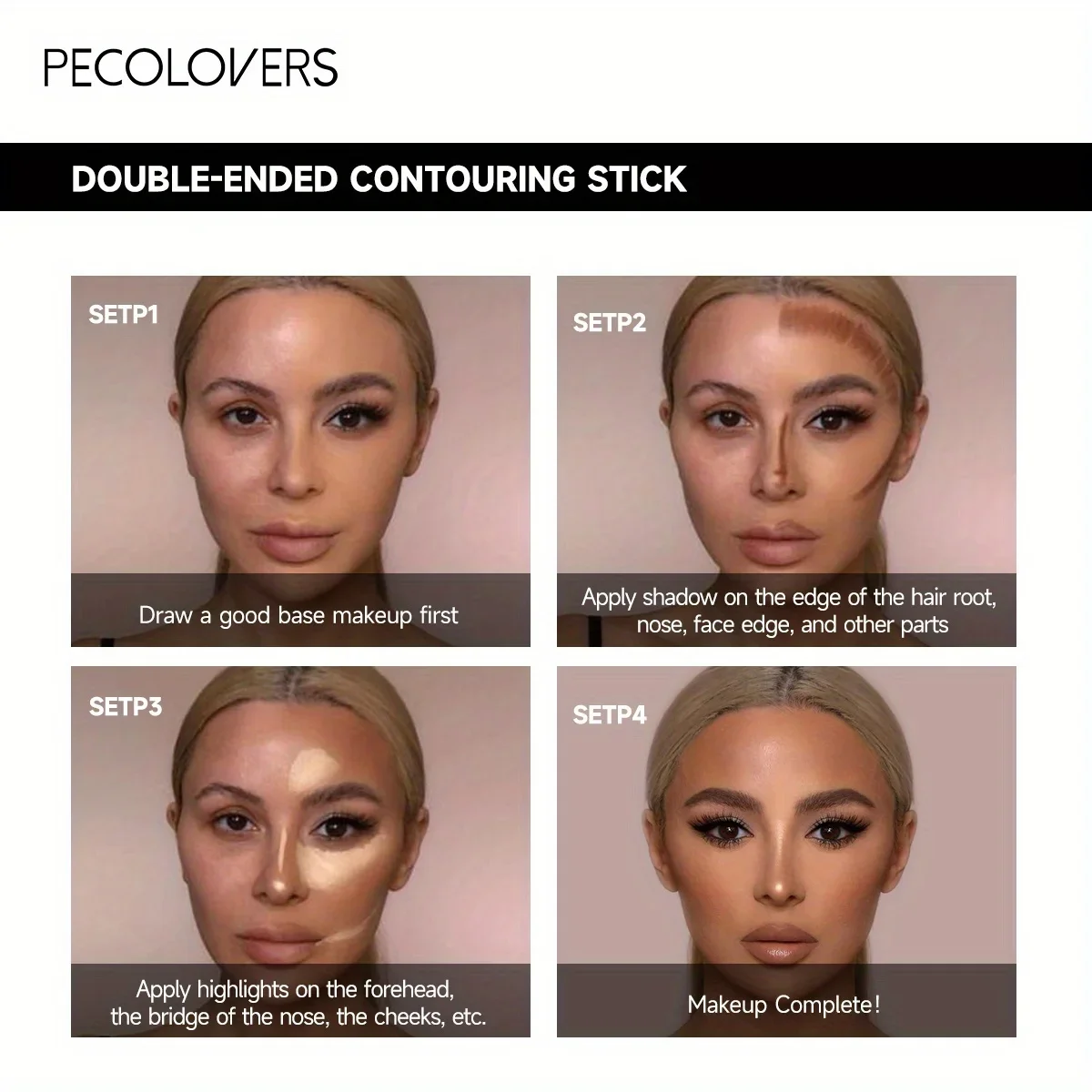 Double Head Highlight Pen Face Make Up Liquid Waterproof Contouring Foundation 2