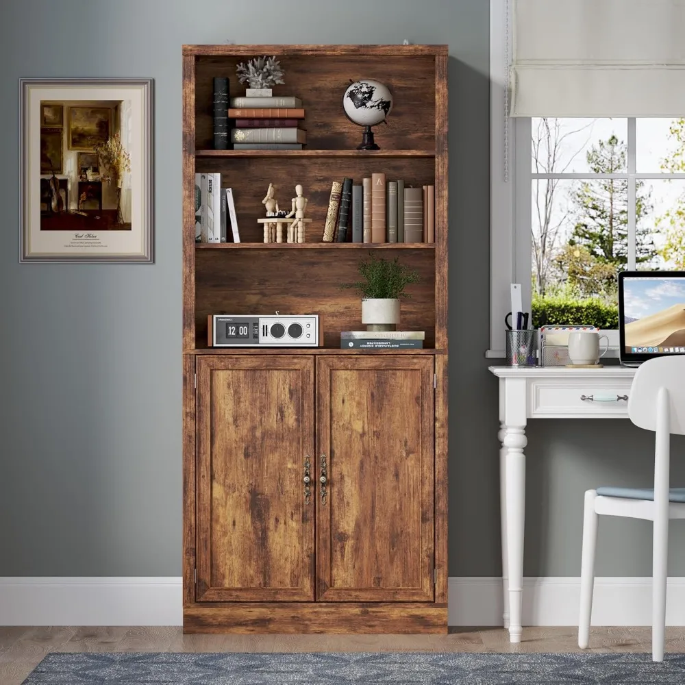 71.4" Tall Bookshelf with Cabinet 3