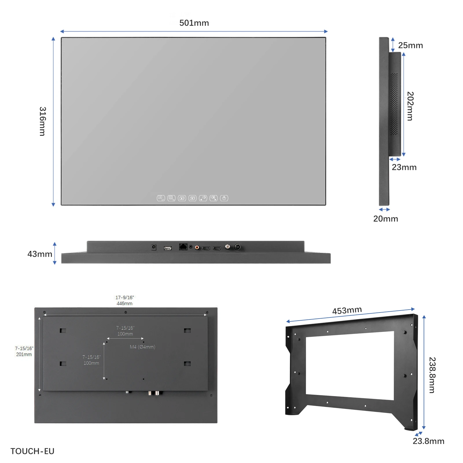 Souria 22 inches Touchscreen Android Smart Mirror LED Television for Bathroom SPA FHD DTV Tuner DVB ATSC Kitchen 7